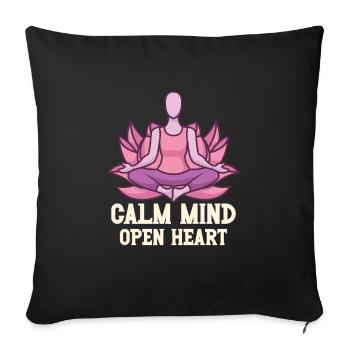 Yoga, Pleine conscience, Pratique, Méditation, Manifestation - Housse de coussin décorative 45 x 45 cm - noir - Devant