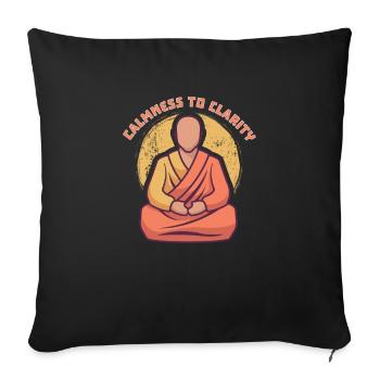 Yoga, Pleine conscience, Pratique, Méditation, Manifestation - Housse de coussin décorative 45 x 45 cm - noir - Devant