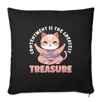 Yoga, Pleine conscience, Pratique, Méditation, Manifestation - Housse de coussin décorative 45 x 45 cm - noir - Devant