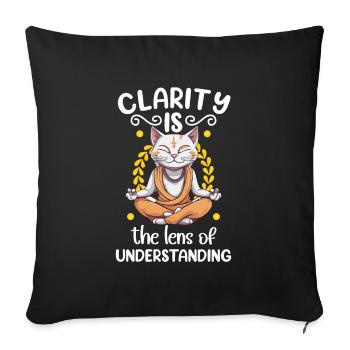 Yoga, Pleine conscience, Pratique, Méditation, Manifestation - Housse de coussin décorative 45 x 45 cm - noir - Devant
