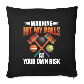 Croquet Mallet Croquet Club Croquet Player Croquet - Sofa pillowcase 17,3'' x 17,3'' (45 x 45 cm) - black - Front