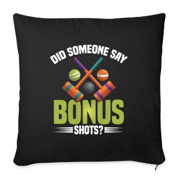 Croquet Mallet Croquet Club Croquet Player Croquet - Sofa pillowcase 17,3'' x 17,3'' (45 x 45 cm) - black - Front