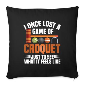 Croquet Mallet Croquet Club Croquet Player Croquet - Sofa pillowcase 17,3'' x 17,3'' (45 x 45 cm) - black - Front