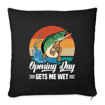 Northern Pike Fisherman Pike Fishing Rod Pike Fish - Sofa pillowcase 17,3'' x 17,3'' (45 x 45 cm) - black - Front
