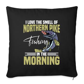 Northern Pike Fisherman Pike Fishing Rod Pike Fish - Sofa pillowcase 17,3'' x 17,3'' (45 x 45 cm) - black - Front