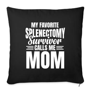 Spleen Surgery Surviving Spleen Removal - Sofa pillowcase 17,3'' x 17,3'' (45 x 45 cm) - black - Front