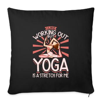 Yoga, Pleine conscience, Pratique, Méditation, Manifestation - Housse de coussin décorative 45 x 45 cm - noir - Devant