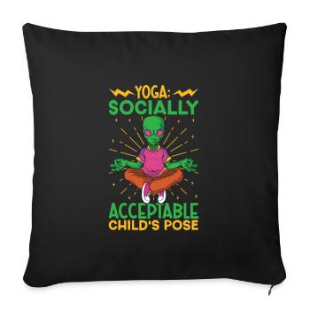 Yoga, Pleine conscience, Pratique, Méditation, Manifestation - Housse de coussin décorative 45 x 45 cm - noir - Devant