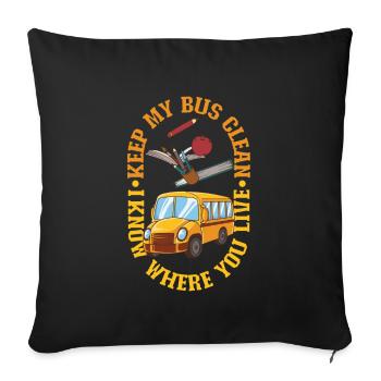 Funny School Bus Driver Appreciation anniversary - Sofa pillowcase 17,3'' x 17,3'' (45 x 45 cm) - black - Front