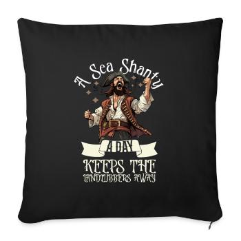 Sailors Sea Shanty Singing Ship Adventures - Sofa pillowcase 17,3'' x 17,3'' (45 x 45 cm) - black - Front