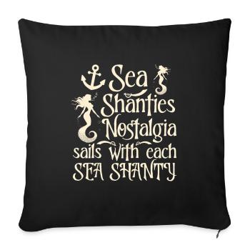Sailors Sea Shanty Singing Ship Adventures - Sofa pillowcase 17,3'' x 17,3'' (45 x 45 cm) - black - Front