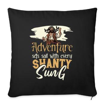 Sailors Sea Shanty Singing Ship Adventures - Housse de coussin décorative 45 x 45 cm - noir - Devant