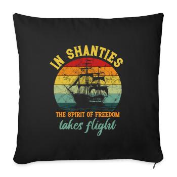 Sailors Sea Shanty Singing Ship Adventures - Housse de coussin décorative 45 x 45 cm - noir - Devant