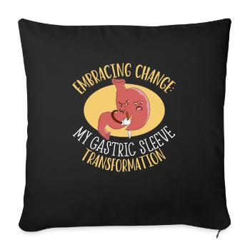 Gastric sleeve, gastric sleeve, gastrectomy, gastrectomy - Sofa pillowcase 17,3'' x 17,3'' (45 x 45 cm) - black - Front