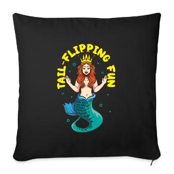Mermaid Queen, Sea, Royal, Ocean, Monarch - Sofa pillowcase 17,3'' x 17,3'' (45 x 45 cm) - black - Front