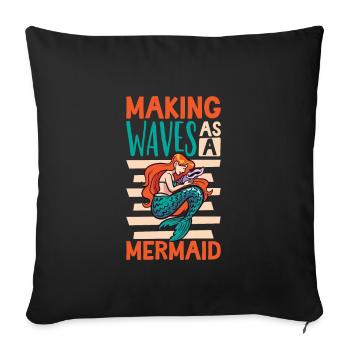 Sirène Reine Mer Royal Ocean Monarque - Housse de coussin décorative 45 x 45 cm - noir - Devant