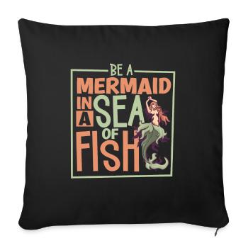 Sirène Reine Mer Royal Ocean Monarque - Housse de coussin décorative 45 x 45 cm - noir - Devant