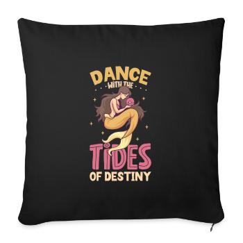 Sirène Reine, Mer, Royal, Océan, Monarque - Housse de coussin décorative 45 x 45 cm - noir - Devant