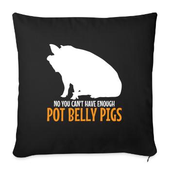 Pot Belly Pig Geschirr Und Leine Pot Belly Pig - Sofakissenbezug 45 x 45 cm - Schwarz - Vorne
