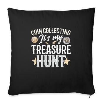 Collection de pièces de monnaie amusante pour les collectionneurs de pièces de monnaie et - Housse de coussin décorative 45 x 45 cm - noir - Devant