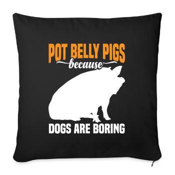 Pot Belly Pig Geschirr Und Leine Pot Belly Pig - Sofakissenbezug 45 x 45 cm - Schwarz - Vorne