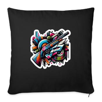Tir au pigeon d’argile Tir au pigeon d’argile - Housse de coussin décorative 45 x 45 cm - noir - Devant