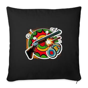 Clay Pigeon Shooting Clay Pigeon Shooting Shooting - Sofa pillowcase 17,3'' x 17,3'' (45 x 45 cm) - black - Front