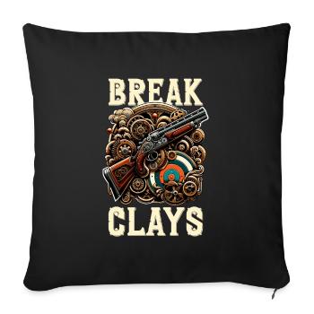 Clay Pigeon Shooting Clay Pigeon Shooting Shooting - Sofa pillowcase 17,3'' x 17,3'' (45 x 45 cm) - black - Front