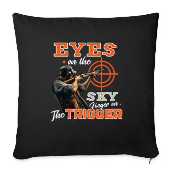Clay Pigeon Shooting Clay Pigeon Shooting Shooting - Sofa pillowcase 17,3'' x 17,3'' (45 x 45 cm) - black - Front