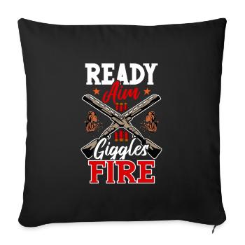Clay Pigeon Shooting Clay Pigeon Shooting Shooting - Sofa pillowcase 17,3'' x 17,3'' (45 x 45 cm) - black - Front