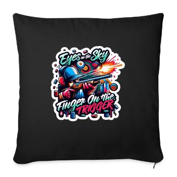 Clay Pigeon Shooting Clay Pigeon Shooting Shooting - Sofa pillowcase 17,3'' x 17,3'' (45 x 45 cm) - black - Front