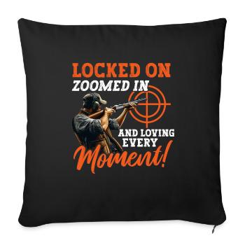 Clay Pigeon Shooting Clay Pigeon Shooting Shooting - Sofa pillowcase 17,3'' x 17,3'' (45 x 45 cm) - black - Front