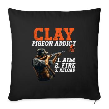 Clay Pigeon Shooting Clay Pigeon Shooting Shooting - Sofa pillowcase 17,3'' x 17,3'' (45 x 45 cm) - black - Front
