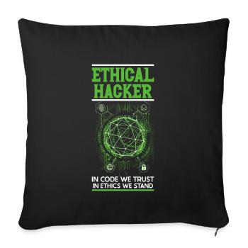 Ethical Hacking Analyst Ethical Cyber Security - Sofa pillowcase 17,3'' x 17,3'' (45 x 45 cm) - black - Front