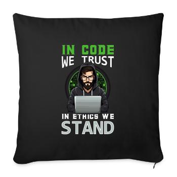 Ethical Hacking Analyst Ethical Cyber Security - Sofa pillowcase 17,3'' x 17,3'' (45 x 45 cm) - black - Front