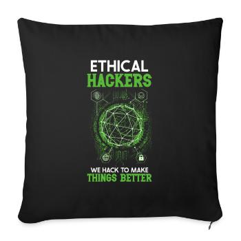 Ethical Hacking Analyst Ethical Cyber Security - Sofa pillowcase 17,3'' x 17,3'' (45 x 45 cm) - black - Front