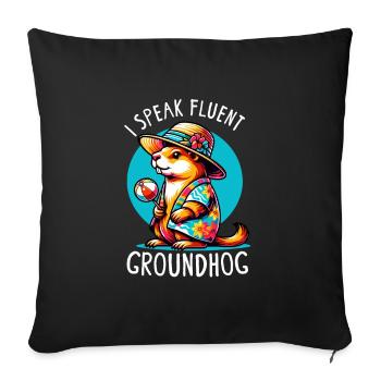 Groundhog Day Enthusiasts 2024, February 2 - Sofa pillowcase 17,3'' x 17,3'' (45 x 45 cm) - black - Front
