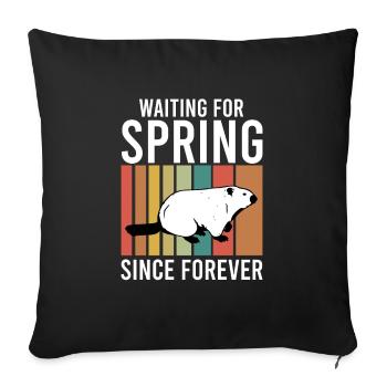 Groundhog Day Enthusiasts 2024, February 2 - Sofa pillowcase 17,3'' x 17,3'' (45 x 45 cm) - black - Front