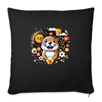 Groundhog Day Enthusiasts 2024, February 2 - Sofa pillowcase 17,3'' x 17,3'' (45 x 45 cm) - black - Front