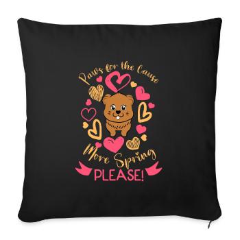 Groundhog Day Enthusiasts 2024, February 2 - Sofa pillowcase 17,3'' x 17,3'' (45 x 45 cm) - black - Front