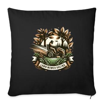 Tondeuse à gazon Tondeuse à gazon de course Tondeuse à gazon de course - Housse de coussin décorative 45 x 45 cm - noir - Devant