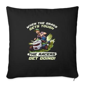 Tondeuse à gazon Tondeuse à gazon de course Tondeuse à gazon de course - Housse de coussin décorative 45 x 45 cm - noir - Devant