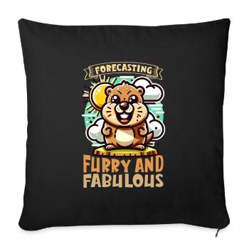 Groundhog Day Enthusiasts 2024, February 2 - Sofa pillowcase 17,3'' x 17,3'' (45 x 45 cm) - black - Front