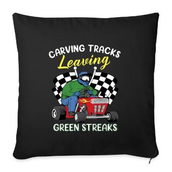 Tondeuse à gazon Tondeuse à gazon de course Tondeuse à gazon de course - Housse de coussin décorative 45 x 45 cm - noir - Devant