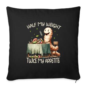 Lombriciculture Jardinage de vers de terre Vermiculture - Housse de coussin décorative 45 x 45 cm - noir - Devant