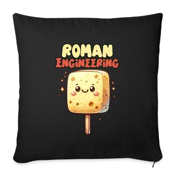 Funny Sponge, Roman History, Bathroom - Sofa pillowcase 17,3'' x 17,3'' (45 x 45 cm) - black - Front