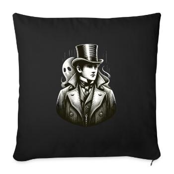 Paranormal Investigator Ghost Halloween Evp Haunte - Sofa pillowcase 17,3'' x 17,3'' (45 x 45 cm) - black - Front