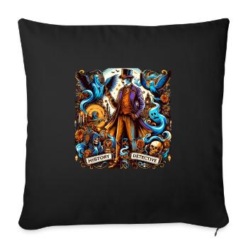 Paranormal Investigator Ghost Halloween Evp Haunte - Sofa pillowcase 17,3'' x 17,3'' (45 x 45 cm) - black - Front