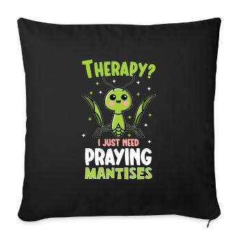 Praying mantis lover, insect enthusiast, - Sofa pillowcase 17,3'' x 17,3'' (45 x 45 cm) - black - Front
