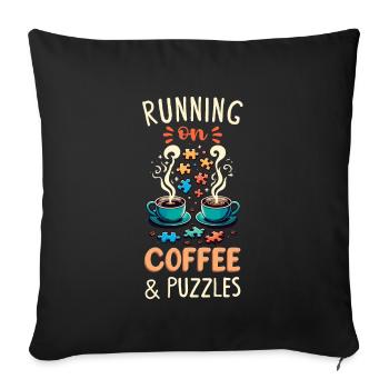 Puzzle Lover Jigzaw Puzzle Jeu de société Puzzler - Housse de coussin décorative 45 x 45 cm - noir - Devant